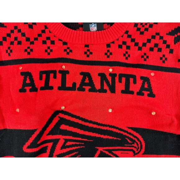 NWT NFL Licensed Men's Atlanta Falcons Red/Black Light Up Ugly Sweater Size Smal - Picture 4 of 10